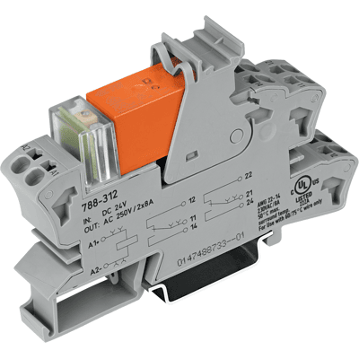 WAGO 788-312 - Base enchufable con relé, 2 conmutador, 24 V CC WAGO 788-312 - Base enchufable con relé, 2 conmutador, 24 V CC