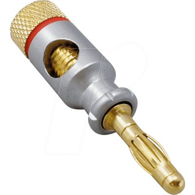 BKL HEBS RT 4MM - Conector banana - 4mm, Pearlchome, rojo BKL HEBS RT 4MM - Conector banana - 4mm, Pearlchome, rojo