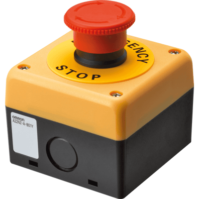 OMRON A22NE-M-P202-N-B - Emergency stop switch, 2 NC, IP65 OMRON A22NE-M-P202-N-B - Emergency stop switch, 2 NC, IP65