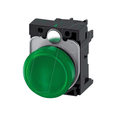 Siemens Modelo 3SU1106-6AA40-1AA0 - Luz indicadora LED verde Siemens Modelo 3SU1106-6AA40-1AA0 - Luz indicadora LED verde