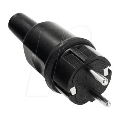 BACHMANN BACH 913.173 - Conector de goma maciza, tipo F - CEE 7/4, 16 A, negro BACHMANN BACH 913.173 - Conector de goma maciza, tipo F - CEE 7/4, 16 A, negro