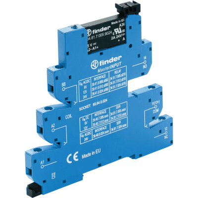 FINDER FIN 39.40 23024 - Relé de acoplamiento, 1 contacto NA, 2a, 230 V CA/24 V CA/CC FINDER FIN 39.40 23024 - Relé de acoplamiento, 1 contacto NA, 2a, 230 V CA/24 V CA/CC