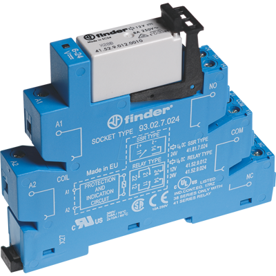 Relé Finder 12V CC en Rail DIN - 8A, Contacto de Plata Relé Finder 12V CC en Rail DIN - 8A, Contacto de Plata