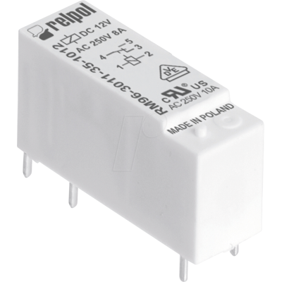 RELPOL RPL RM96 12DC - Relé de potencia monoestable, THT, 12 V CC, 8 a, 1 contacto NA RELPOL RPL RM96 12DC - Relé de potencia monoestable, THT, 12 V CC, 8 a, 1 contacto NA