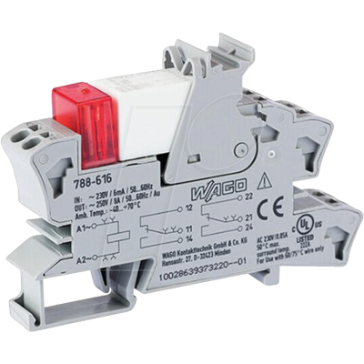 WAGO 788-616 - Módulo de relé - 2 contactos, 230V CA, IP20 WAGO 788-616 - Módulo de relé - 2 contactos, 230V CA, IP20