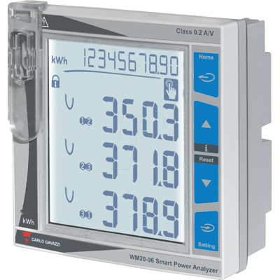 CARLO GAVAZZI WM20AV53H - Medidor de energía WM20, 3 fases, pantalla LCD, 2 alarmas CARLO GAVAZZI WM20AV53H - Medidor de energía WM20, 3 fases, pantalla LCD, 2 alarmas