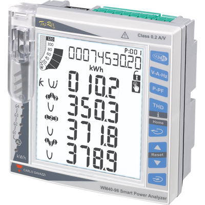 CARLO GAVAZZI WM40AV53H - Medidor de energía WM40, 3 fases, pantalla LCD, corriente CARLO GAVAZZI WM40AV53H - Medidor de energía WM40, 3 fases, pantalla LCD, corriente