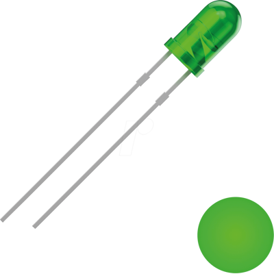 QUADRIOS - 2111O152 LED, 3 mm, con cable, verde, 2500 mcd - LED QUADRIOS - 2111O152 LED, 3 mm, con cable, verde, 2500 mcd - LED