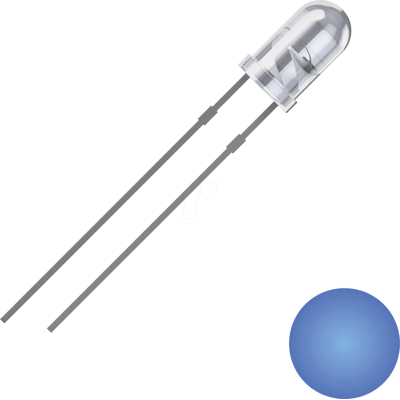 QUADRIOS QUAD 2111O175 - LED de 3 mm con cable, azul, 2500 mcd, 25°. QUADRIOS QUAD 2111O175 - LED de 3 mm con cable, azul, 2500 mcd, 25°.