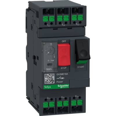 SCHNEIDER ELECTRIC GV2ME16A - Interruptor automático del motor TeSys GV2, 9 A - 14 A, b SCHNEIDER ELECTRIC GV2ME16A - Interruptor automático del motor TeSys GV2, 9 A - 14 A, b