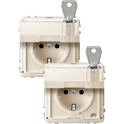 Merten MEG2318-7244 Toma de corriente blanca con tapa y cerradura - Eléctrico Merten MEG2318-7244 Toma de corriente blanca con tapa y cerradura - Eléctrico