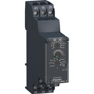 Relé temporizador Schneider Electric - 24-240VAC/DC, 2 contactos, DPDT, 0,05s-300h Relé temporizador Schneider Electric - 24-240VAC/DC, 2 contactos, DPDT, 0,05s-300h