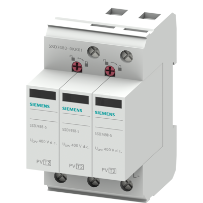 SIEMENS SIE 5SD74 600 - Descargador fotovoltaico, circuito 2+V, 600 V CC SIEMENS SIE 5SD74 600 - Descargador fotovoltaico, circuito 2+V, 600 V CC