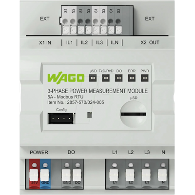 WAGO 2857-570 - Transmisor de potencia trifásico, 3x277/480 V/5 A. WAGO 2857-570 - Transmisor de potencia trifásico, 3x277/480 V/5 A.