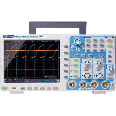 PEAKTECH 1341 - Osciloscopio de almacenamiento digital, 100 MHz, 4 canales PEAKTECH 1341 - Osciloscopio de almacenamiento digital, 100 MHz, 4 canales