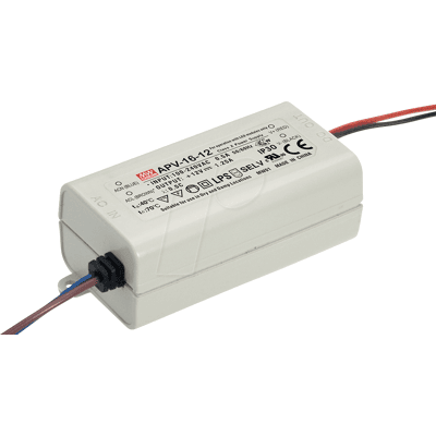 MEAN WELL MW APV-16-5 - Transformador LED, 13 W, 5 V CC, 2600 mA MEAN WELL MW APV-16-5 - Transformador LED, 13 W, 5 V CC, 2600 mA