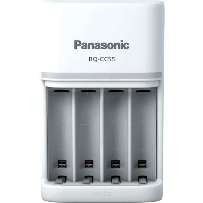 PANASONIC ENELOOP BQ-CC55C - Cargador enchufable controlado por el procesador, NiMH, blanco PANASONIC ENELOOP BQ-CC55C - Cargador enchufable controlado por el procesador, NiMH, blanco