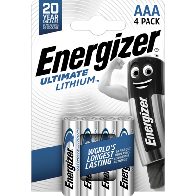ENERGIZER EN UL 4XAAA - Pila de litio, AAA (Micro), 1250 mAh, paquete de 4 ENERGIZER EN UL 4XAAA - Pila de litio, AAA (Micro), 1250 mAh, paquete de 4