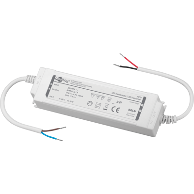 GOOBAY 74770 - Transformador LED, 100 W, 12 V DC, 8300 mA, IP67 GOOBAY 74770 - Transformador LED, 100 W, 12 V DC, 8300 mA, IP67
