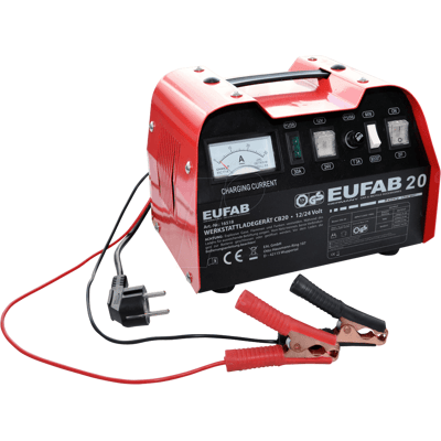 Eufab Cargador de taller - Cargador de baterías - 12/24 V - 18/12 A Eufab Cargador de taller - Cargador de baterías - 12/24 V - 18/12 A