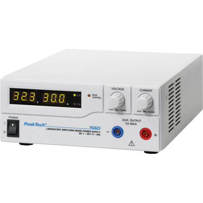 PEAKTECH 1560 - Fuente de alimentación de laboratorio, 1 – 32 V, 0 PEAKTECH 1560 - Fuente de alimentación de laboratorio, 1 – 32 V, 0
