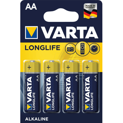 VARTA LL4 MIGNON - Longlife extra, pila alcalina, AA (Mignon), paquete de 4 VARTA LL4 MIGNON - Longlife extra, pila alcalina, AA (Mignon), paquete de 4