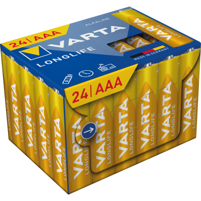 VARTA VAR LL AAA 24X - Longlife, batería alcalina, AAA (Micro), paquete de 24 VARTA VAR LL AAA 24X - Longlife, batería alcalina, AAA (Micro), paquete de 24