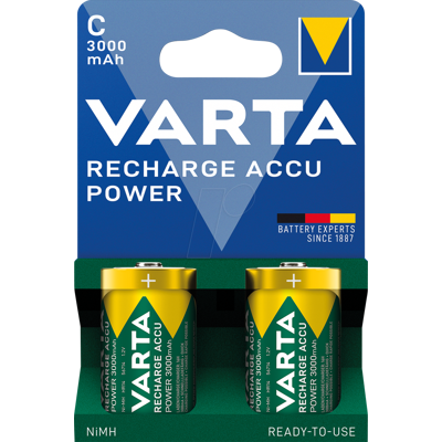 VARTA VAR R2U C 2X - Batería NiMH, C (bebé), 3000 mAh, paquete de 2 VARTA VAR R2U C 2X - Batería NiMH, C (bebé), 3000 mAh, paquete de 2