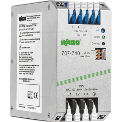 WAGO 787-740 - Fuente de alimentación para rieles de perfil de sombrero WAGO 787-740 - Fuente de alimentación para rieles de perfil de sombrero