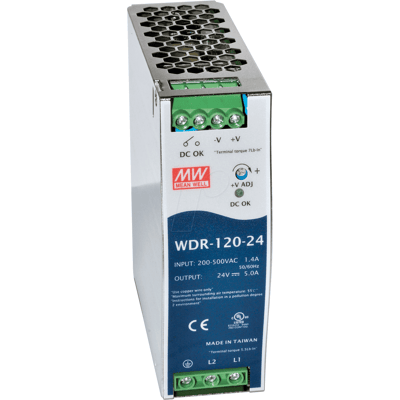 MEAN WELL MW WDR-120-24 - Fuente de alimentación para rieles de perfil de sombrero MEAN WELL MW WDR-120-24 - Fuente de alimentación para rieles de perfil de sombrero