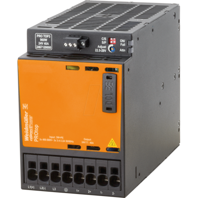 Weidmüller PRO TOP3 960W 24V 40A Fuente de alimentación Weidmüller PRO TOP3 960W 24V 40A Fuente de alimentación