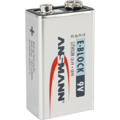 ANSMANN ANS LI 9V - Pila de litio, bloque de 9 V, 1200 mAh, paquete de 1 ANSMANN ANS LI 9V - Pila de litio, bloque de 9 V, 1200 mAh, paquete de 1