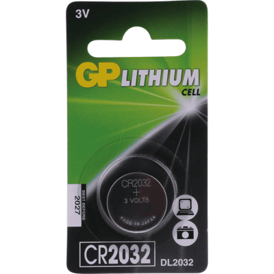 GP-BATTERIES CR 2032 GP - Pila de botón de litio, 3 V, 220 mAh, 20 x 3,2 mm GP-BATTERIES CR 2032 GP - Pila de botón de litio, 3 V, 220 mAh, 20 x 3,2 mm