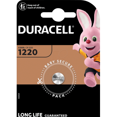 DURACELL DURA CR1220 X1 - Pila de botón de litio, CR1220, 3V, 12,0x2,0 mm, paquete DURACELL DURA CR1220 X1 - Pila de botón de litio, CR1220, 3V, 12,0x2,0 mm, paquete