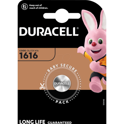 DURACELL DURA CR1616 X1 - Pila de botón de litio, CR1616, 3V, 16,0x1,6 mm, paquete DURACELL DURA CR1616 X1 - Pila de botón de litio, CR1616, 3V, 16,0x1,6 mm, paquete