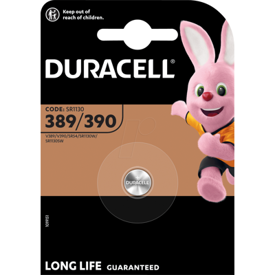 DURACELL DURA SR541 - Pila de botón de óxido de plata, 389/390, SR54, 1, DURACELL DURA SR541 - Pila de botón de óxido de plata, 389/390, SR54, 1,