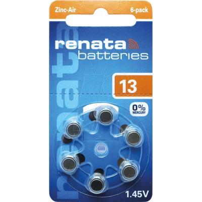 RENATA AIR 13 - Batería para audífonos, zinc-aire, 7,9 x 5,4 mm, A RENATA AIR 13 - Batería para audífonos, zinc-aire, 7,9 x 5,4 mm, A