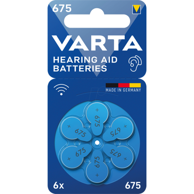VARTA AIR 675 - Batería de audífono, zinc-aire, 11.6x5.35 mm, ayud VARTA AIR 675 - Batería de audífono, zinc-aire, 11.6x5.35 mm, ayud