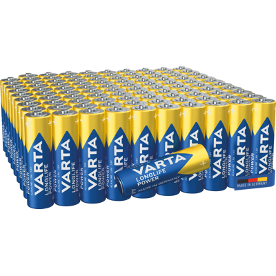 VARTA AL 100XAA - Paquete de 100 Pilas alcalinas AA, Longlife Power VARTA AL 100XAA - Paquete de 100 Pilas alcalinas AA, Longlife Power
