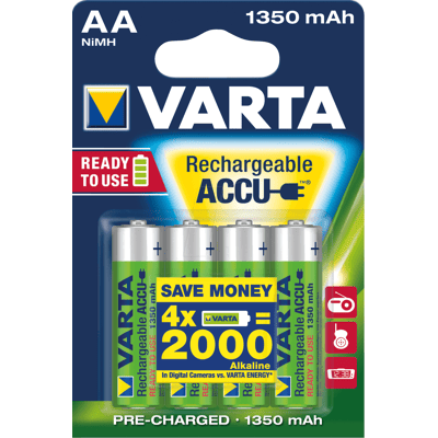 VARTA VAR R2U 4X1350 - Pila NiMH, AA (Mignon), 1350 mAh, paquete de 4 VARTA VAR R2U 4X1350 - Pila NiMH, AA (Mignon), 1350 mAh, paquete de 4