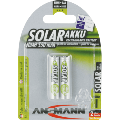 ANSMANN ANS 1311-0001 - Batería NiMH, AAA (Micro), 550 mAh, para luces solares ANSMANN ANS 1311-0001 - Batería NiMH, AAA (Micro), 550 mAh, para luces solares
