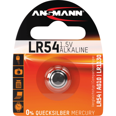 ANSMANN ANS 5015313 - Pila de botón alcalina, 65 mAh, LR54 ANSMANN ANS 5015313 - Pila de botón alcalina, 65 mAh, LR54