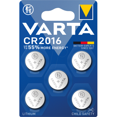 Batería de litio Varta CR2016 3V - Pack de 5 Batería de litio Varta CR2016 3V - Pack de 5