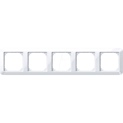 Marco Merten Modelo 389525 - 5 Botones Blanco Brillante - Marco para Interruptores Eléctricos Marco Merten Modelo 389525 - 5 Botones Blanco Brillante - Marco para Interruptores Eléctricos