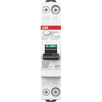 ABB DS301CC6A30 - Interruptor diferencial - 30mA, 6kA, Tipo A ABB DS301CC6A30 - Interruptor diferencial - 30mA, 6kA, Tipo A