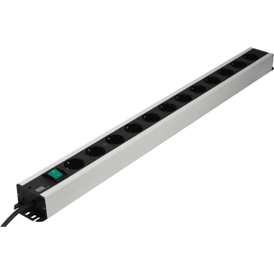 BACHMANN BACH 300.005 - Regleta, 12 tomas, tipo F - CEE 7/3, gris, negro BACHMANN BACH 300.005 - Regleta, 12 tomas, tipo F - CEE 7/3, gris, negro