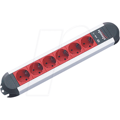 Bachmann Primo Regleta de enchufes - 6 Schuko - Rojo - 1.75m - Regleta Bachmann Primo Regleta de enchufes - 6 Schuko - Rojo - 1.75m - Regleta