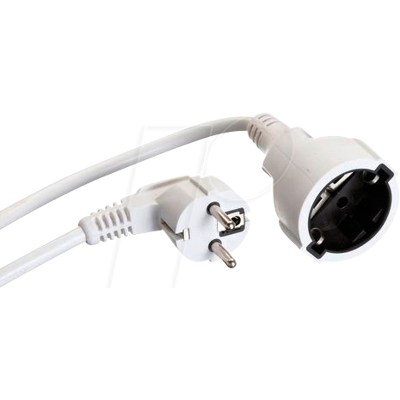 BACHMANN BACH 341.286 - Alargador tipo E+F a tipo F, blanco, 1,50 mm², 5 m BACHMANN BACH 341.286 - Alargador tipo E+F a tipo F, blanco, 1,50 mm², 5 m