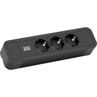 BACHMANN BACH 350.007 - Regleta, triple, tipo F - CEE 7/3, negra BACHMANN BACH 350.007 - Regleta, triple, tipo F - CEE 7/3, negra