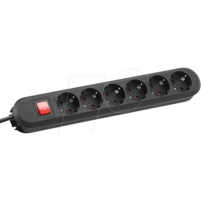 BACHMANN BACH 381.151K - Regleta de enchufes SMART, 6 vías, tipo F - CEE 7/3, negro BACHMANN BACH 381.151K - Regleta de enchufes SMART, 6 vías, tipo F - CEE 7/3, negro